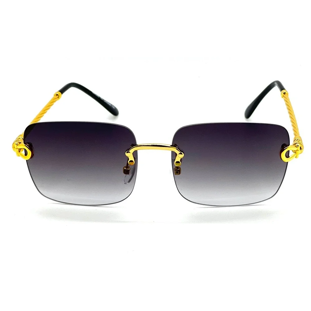 Men Sunglasses‎ Streetwear UV00 Sun Protection Squae Frameless Eyeglasses Gafas